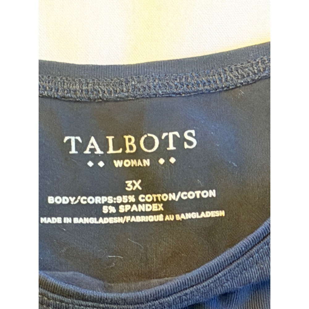 Talbots Woman Black Cotton Spandex Scoop Neck Tank Top Plus Size 3X BD5147 - Picture 2 of 6
